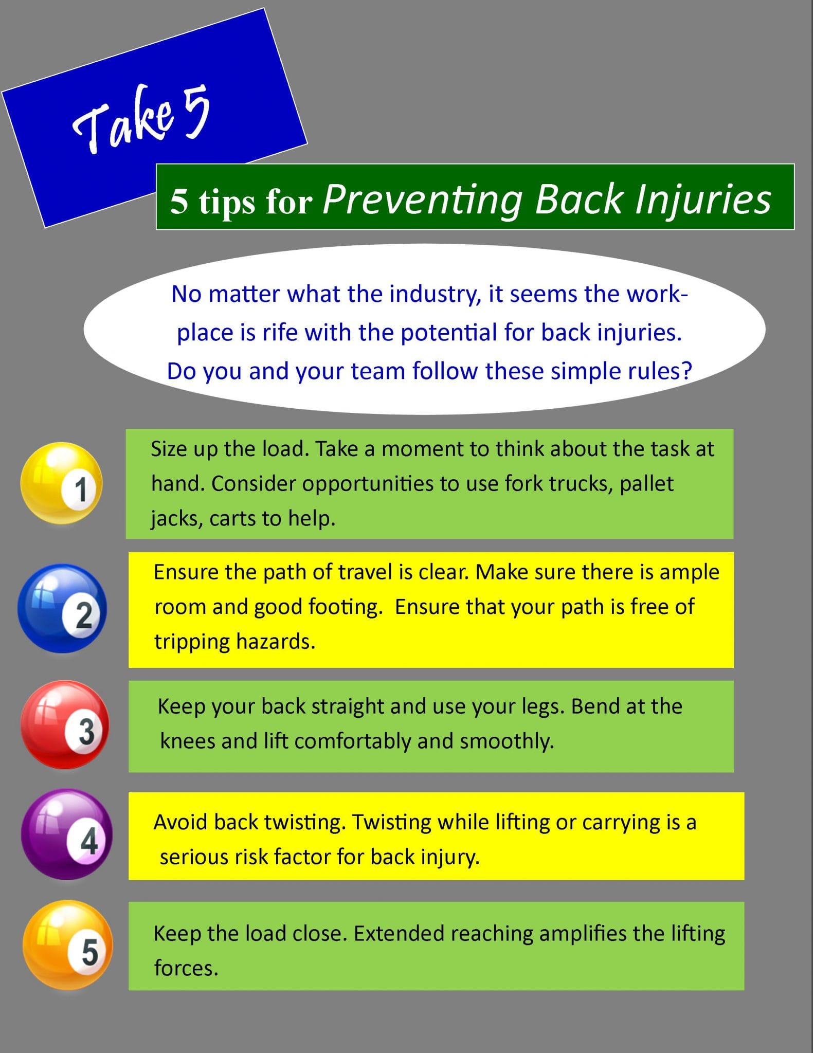 5 Tips For Preventing Back Injuries